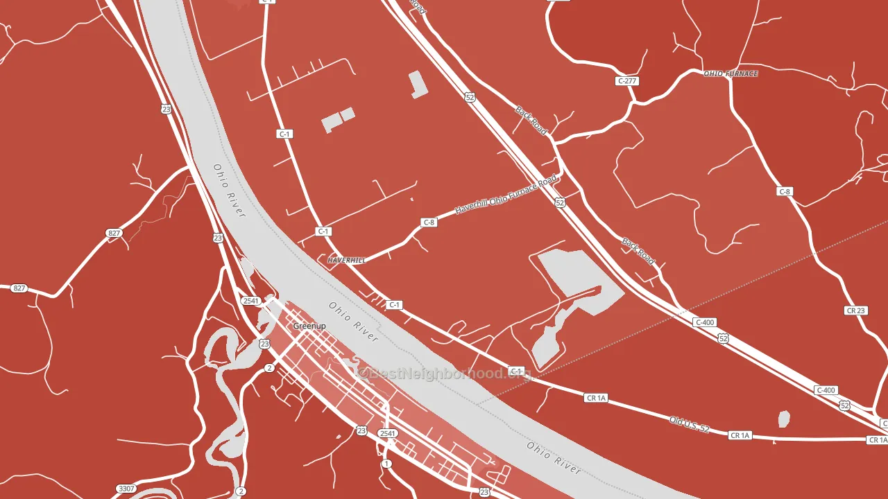 Haverhill, OH block-group political-lean map