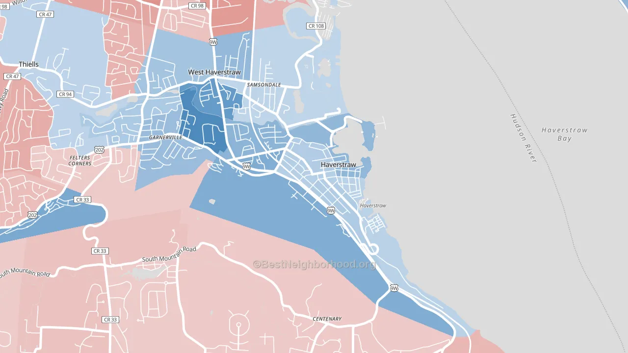 Haverstraw, NY block-group political-lean map