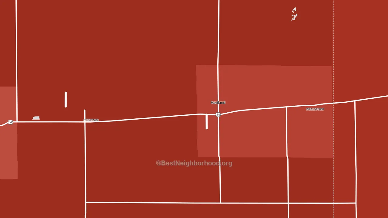 Haviland, KS block-group political-lean map