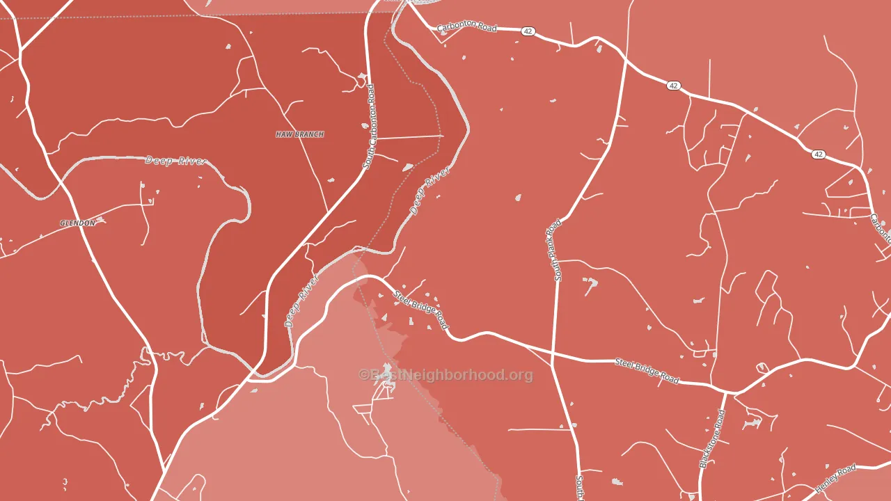 Haw Branch, NC block-group political-lean map