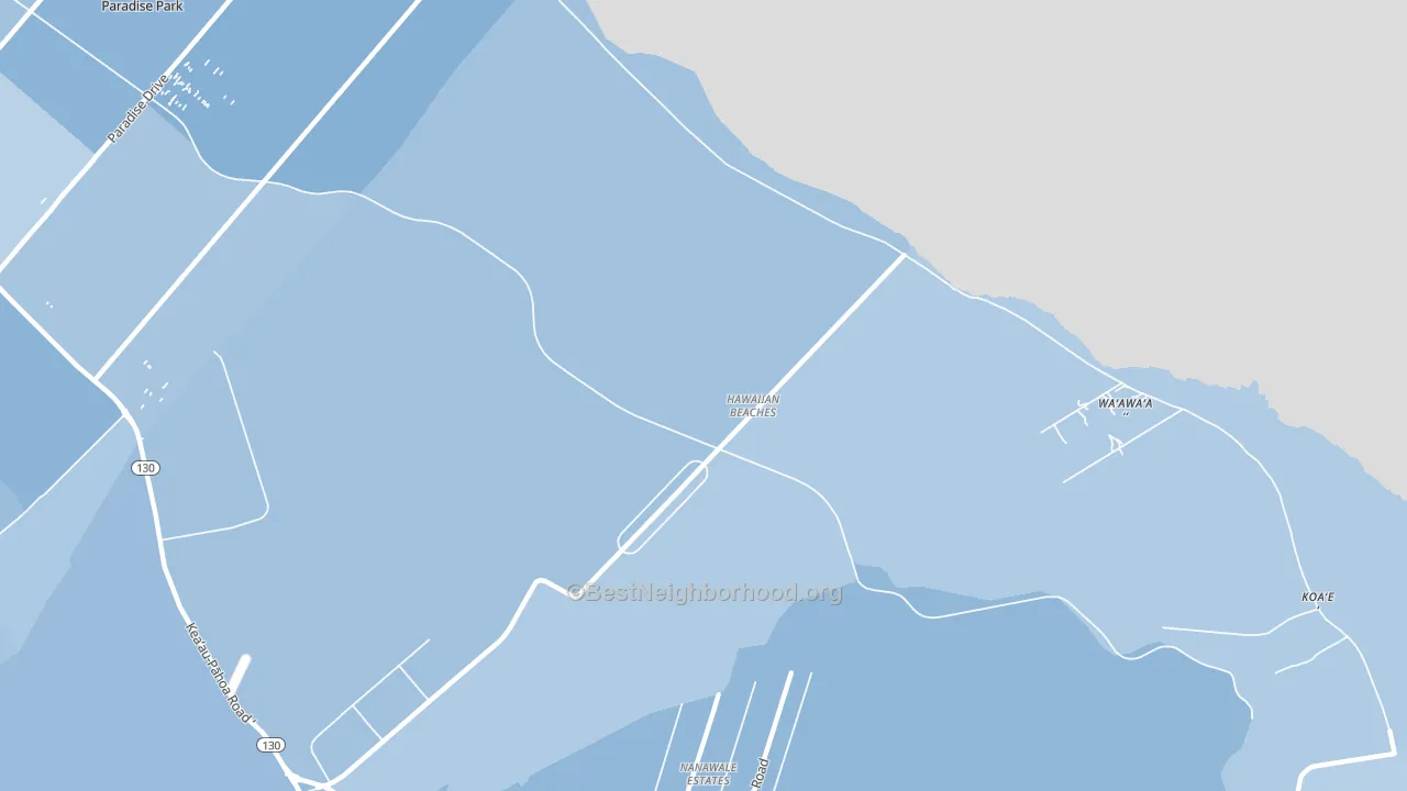 Hawaiian Beaches, HI block-group political-lean map