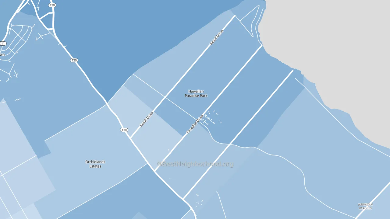 Hawaiian Paradise Park, HI block-group political-lean map