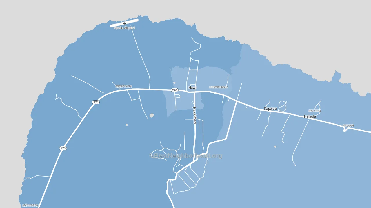 Hawi, HI block-group political-lean map