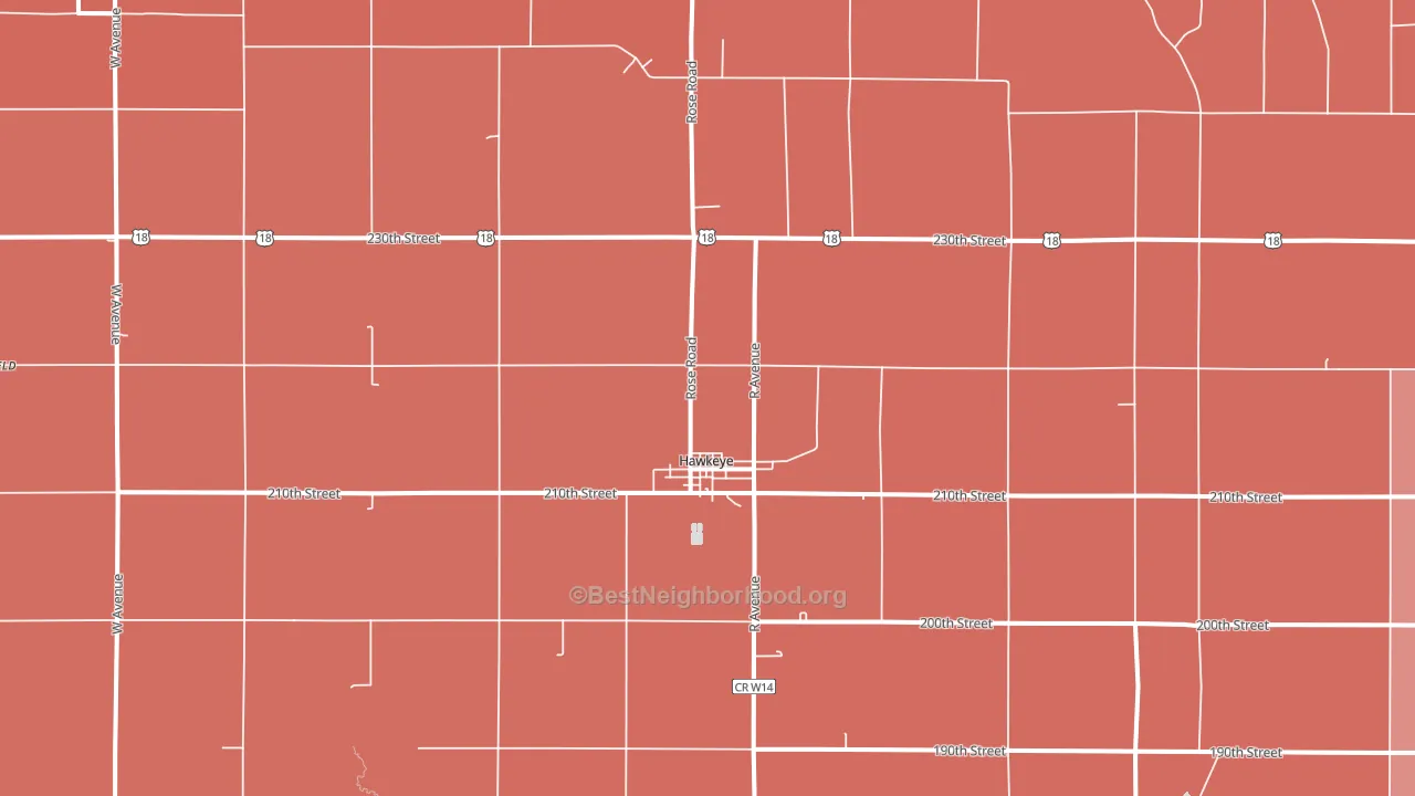 Hawkeye, IA block-group political-lean map