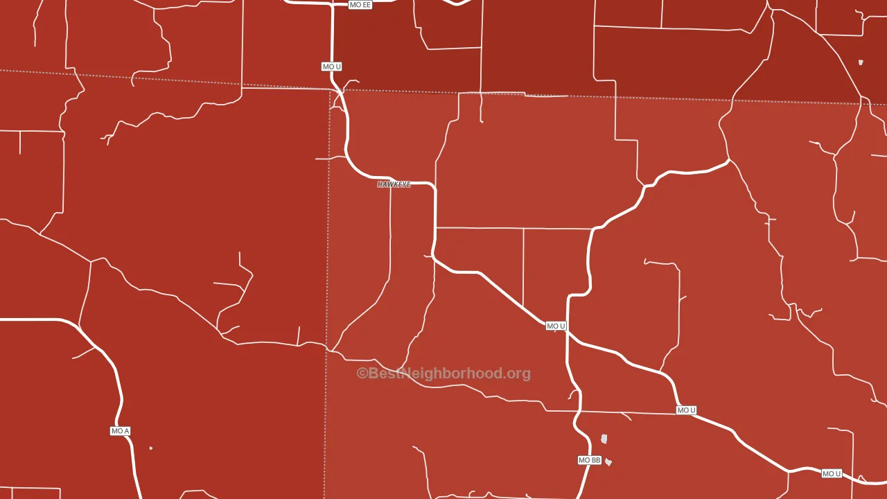 Hawkeye, MO block-group political-lean map