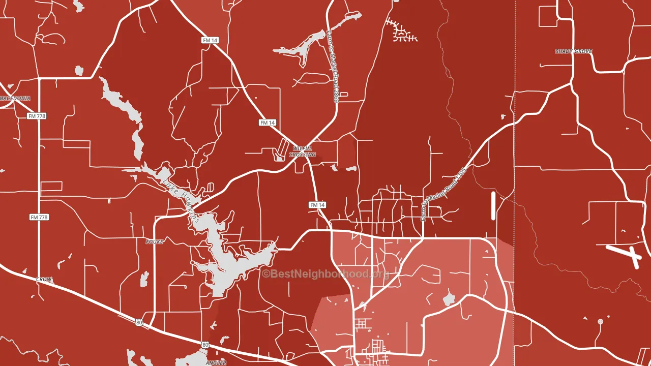 Hawkins, TX block-group political-lean map