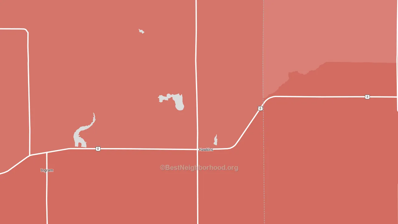 Hawkins, WI block-group political-lean map