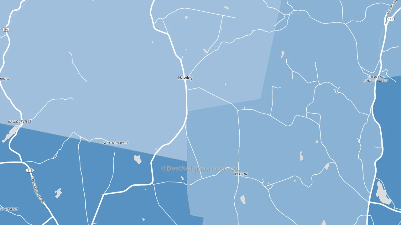 Hawley, MA block-group political-lean map