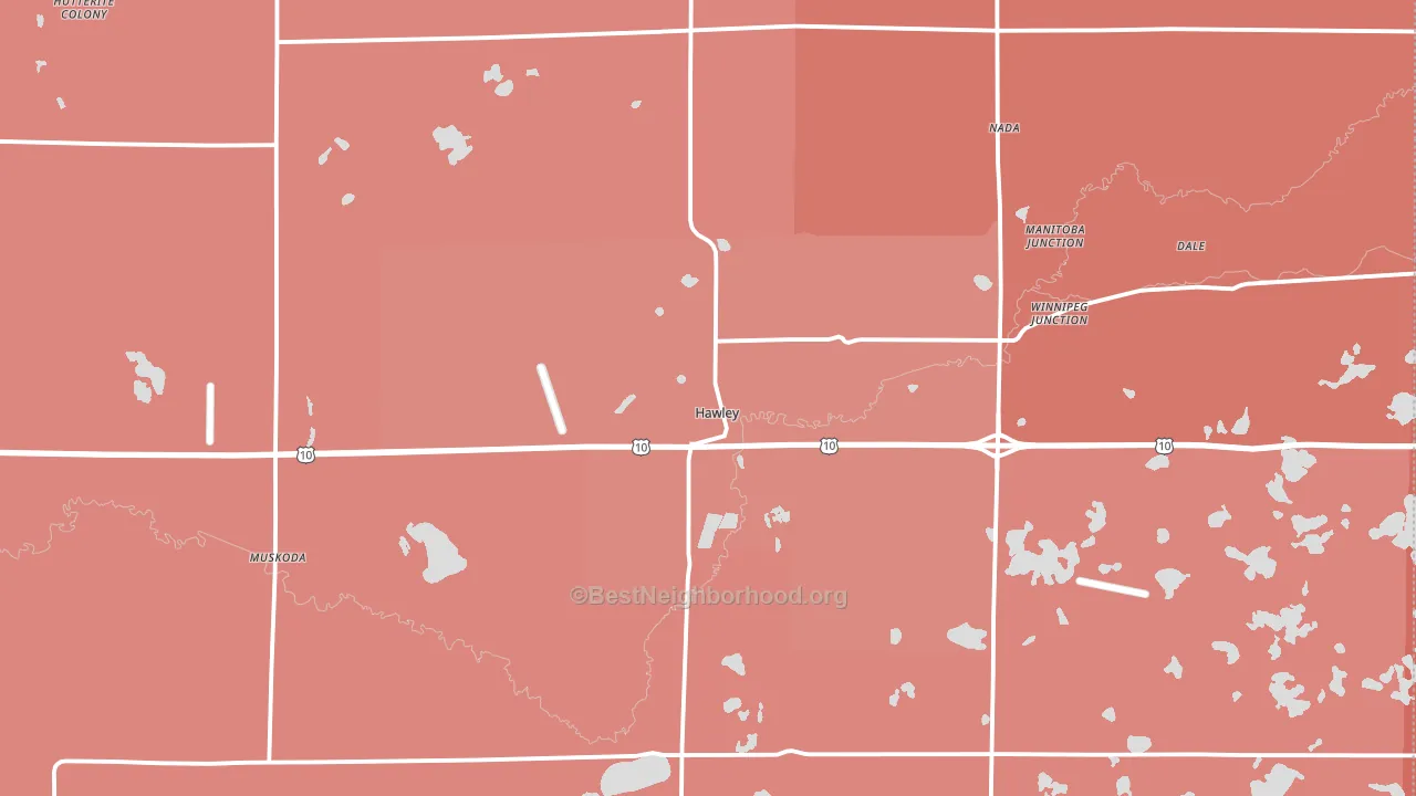 Hawley, MN block-group political-lean map