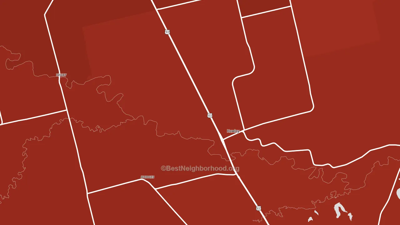 Hawley, TX block-group political-lean map