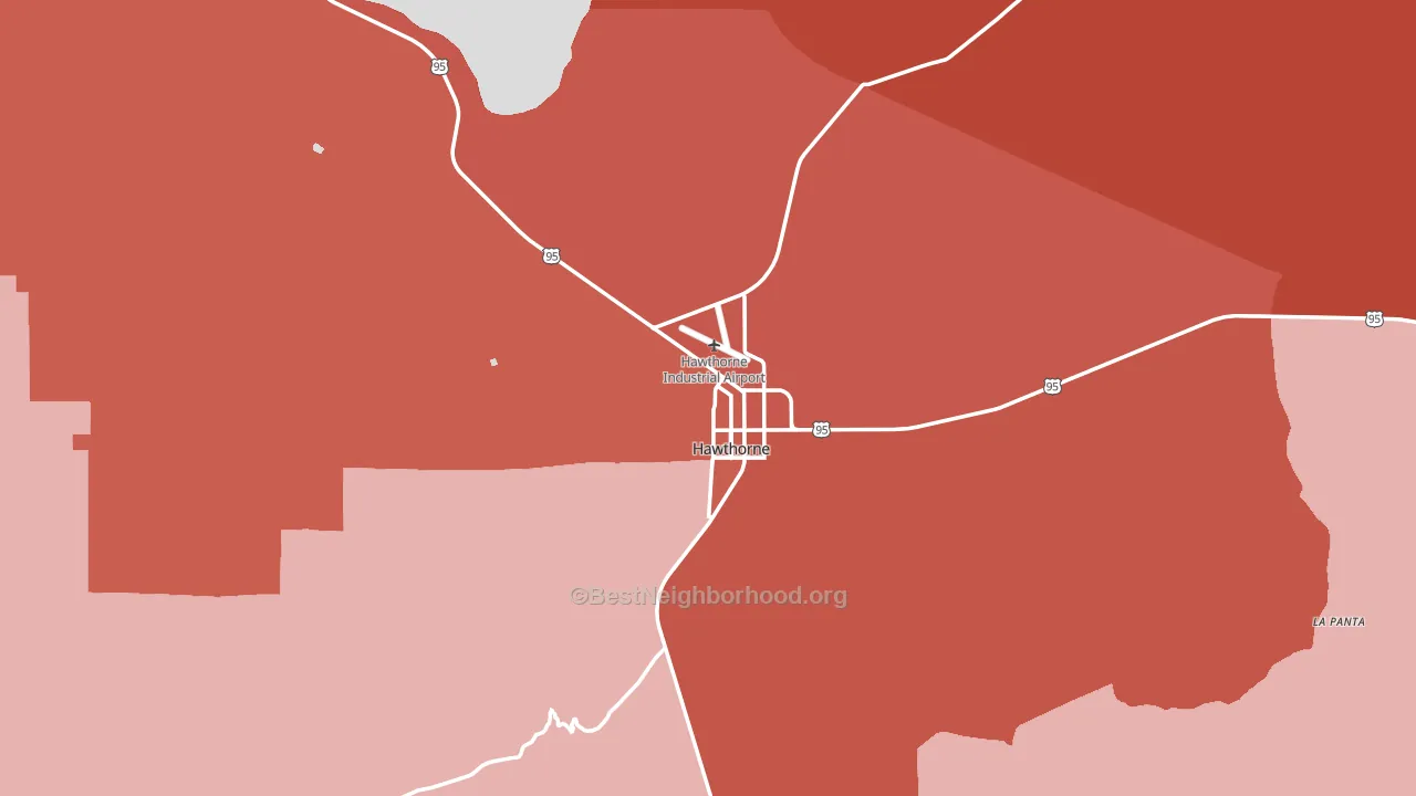 Hawthorne, NV block-group political-lean map