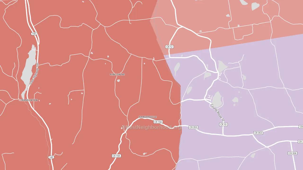 Hawversville, NY block-group political-lean map