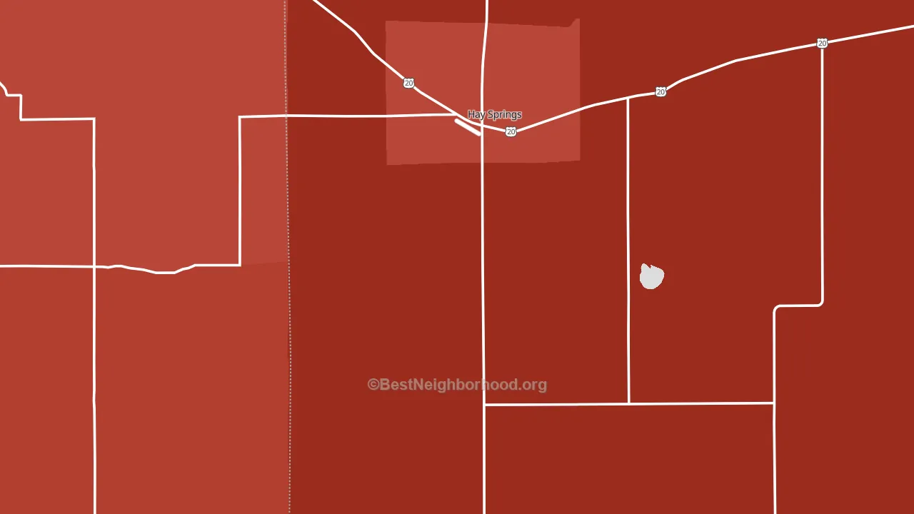 Hay Springs, NE block-group political-lean map