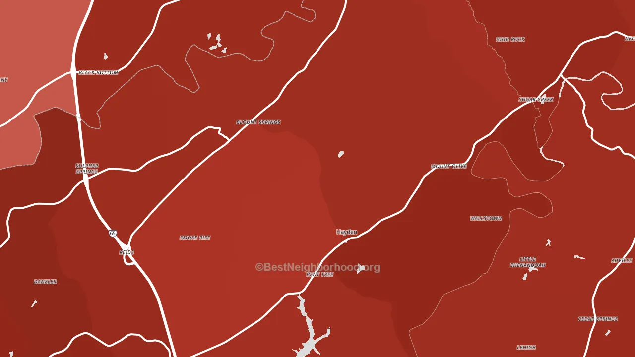 Hayden, AL block-group political-lean map