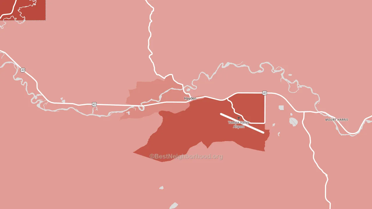 Hayden, CO block-group political-lean map