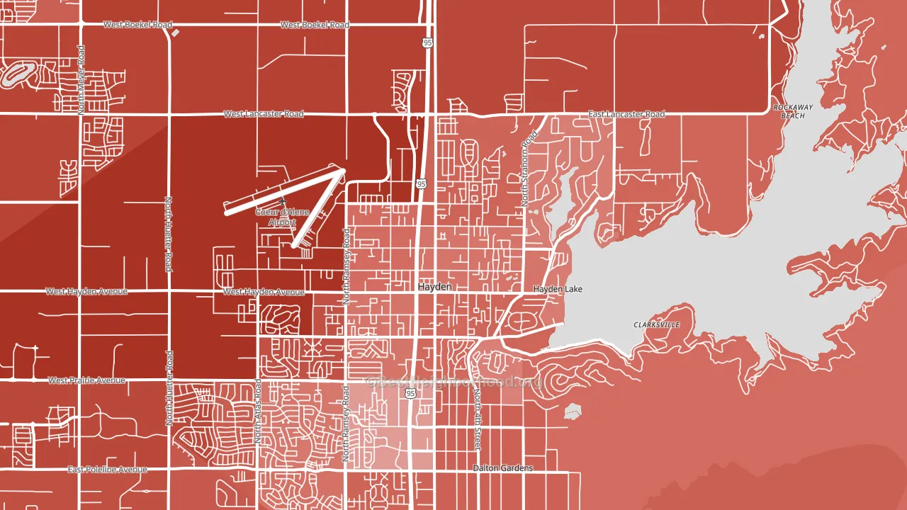 Hayden, ID block-group political-lean map