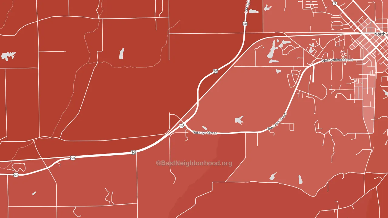 Hayden, IN block-group political-lean map