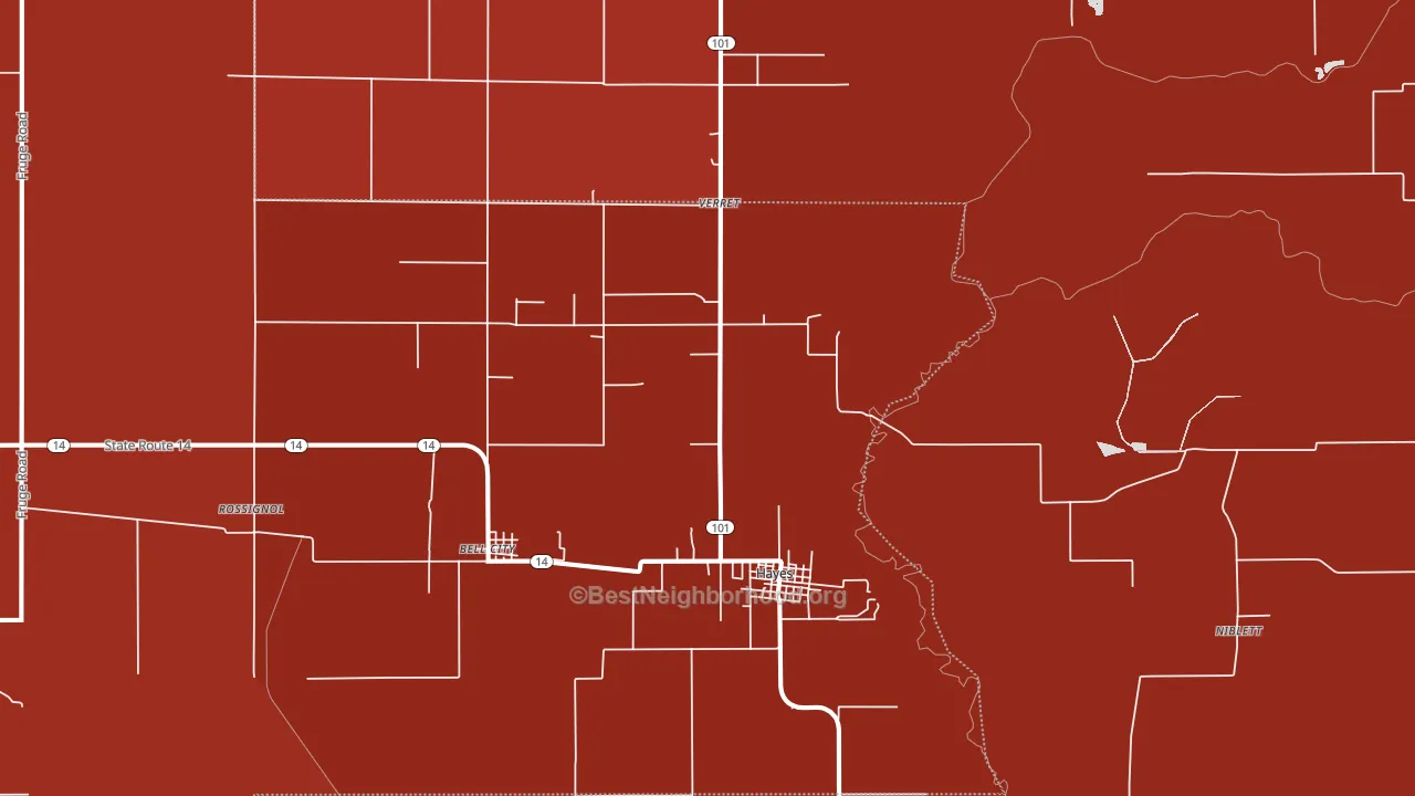 Hayes, LA block-group political-lean map