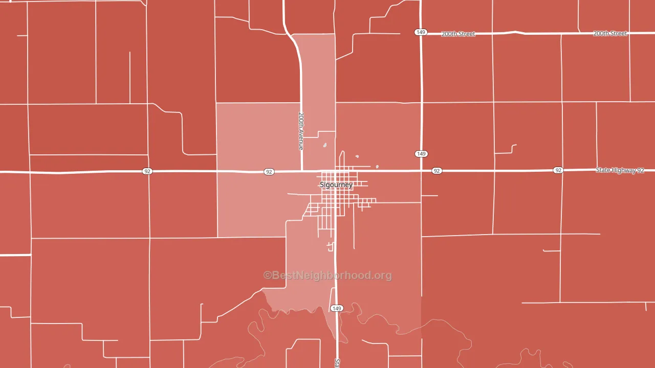 Hayesville, IA block-group political-lean map