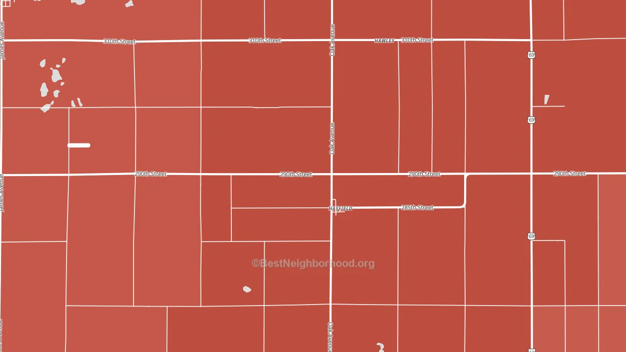 Hayfield, IA block-group political-lean map