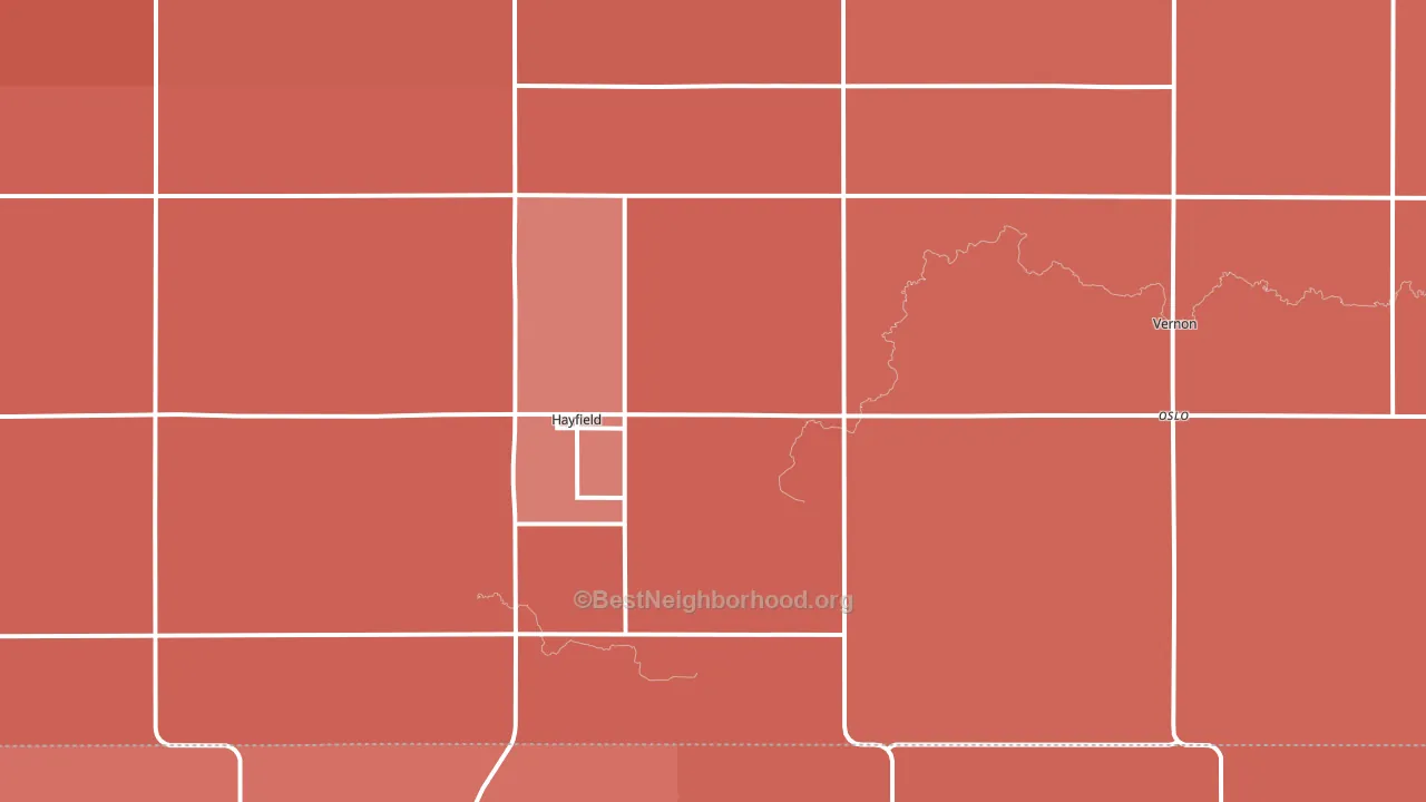 Hayfield, MN block-group political-lean map