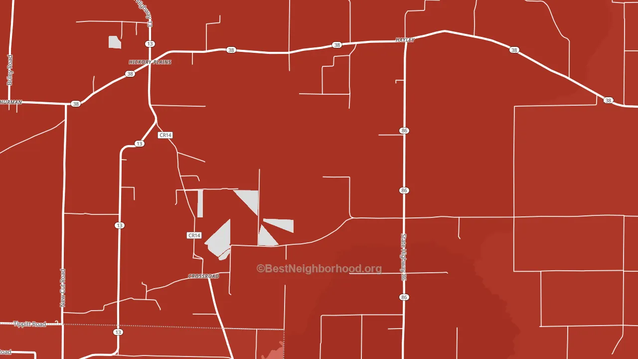 Hayley, AR block-group political-lean map