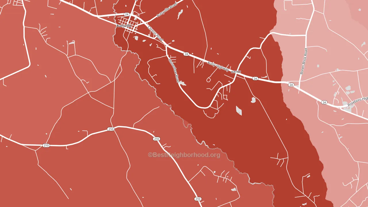 Hayne, NC block-group political-lean map