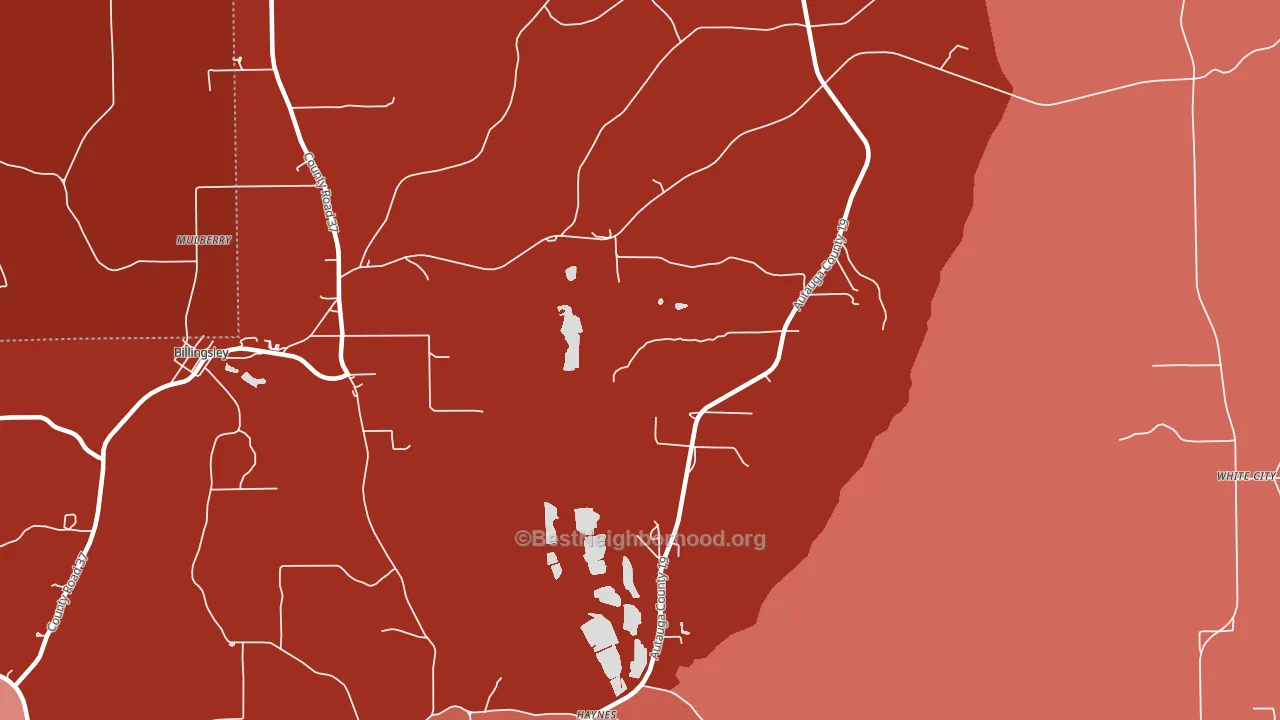 Haynes, AL block-group political-lean map