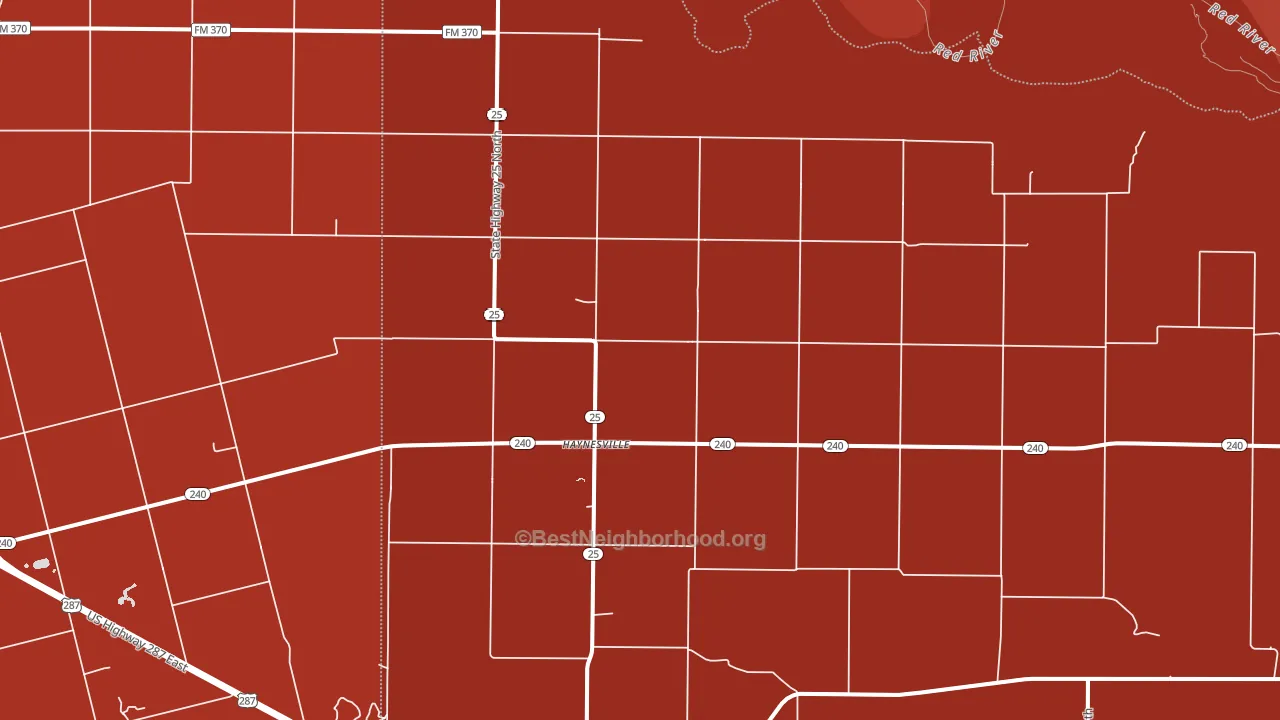 Haynesville, TX block-group political-lean map