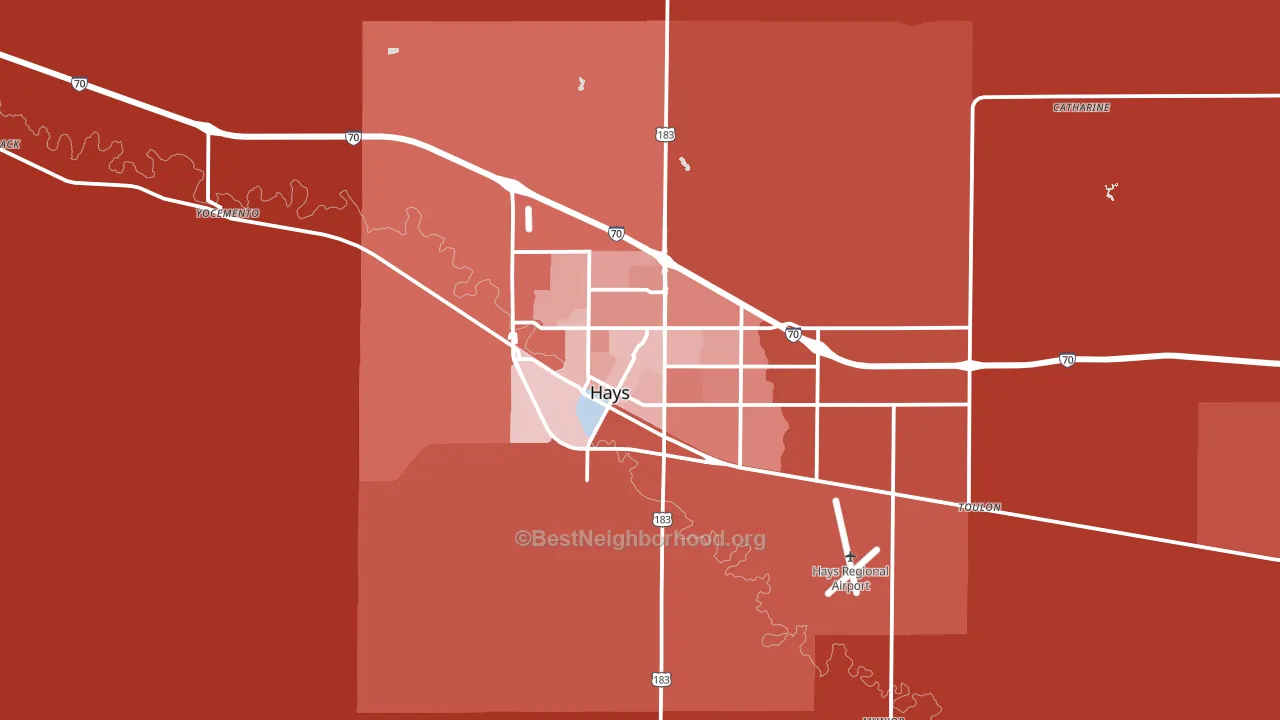 Hays, KS block-group political-lean map