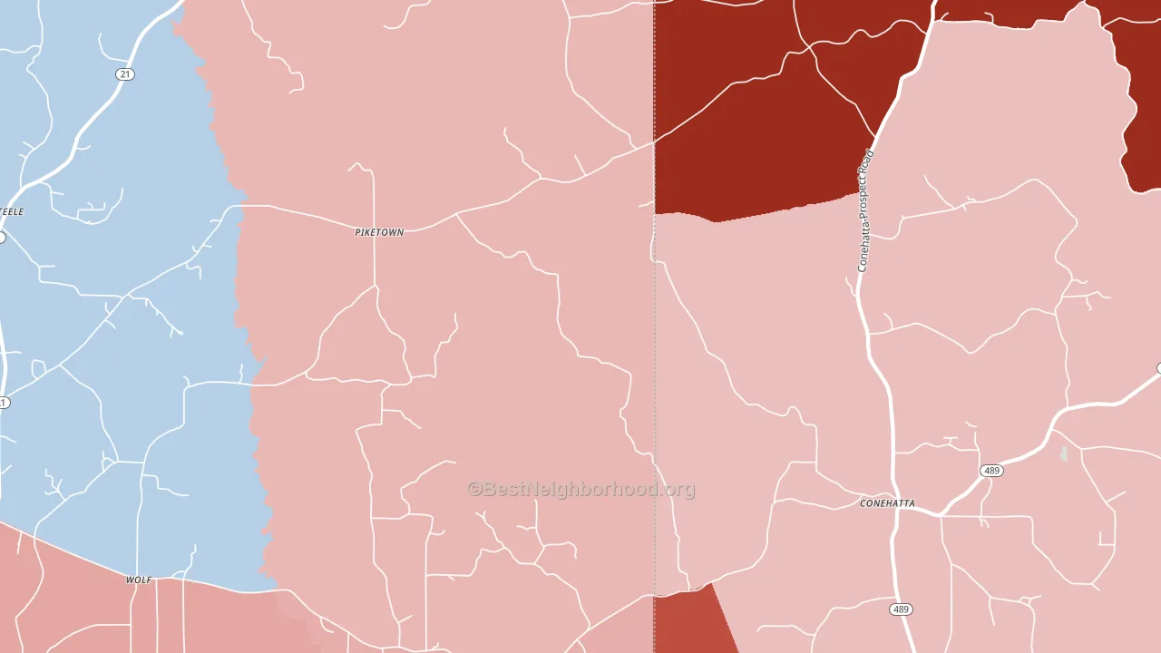 Hays, MS block-group political-lean map