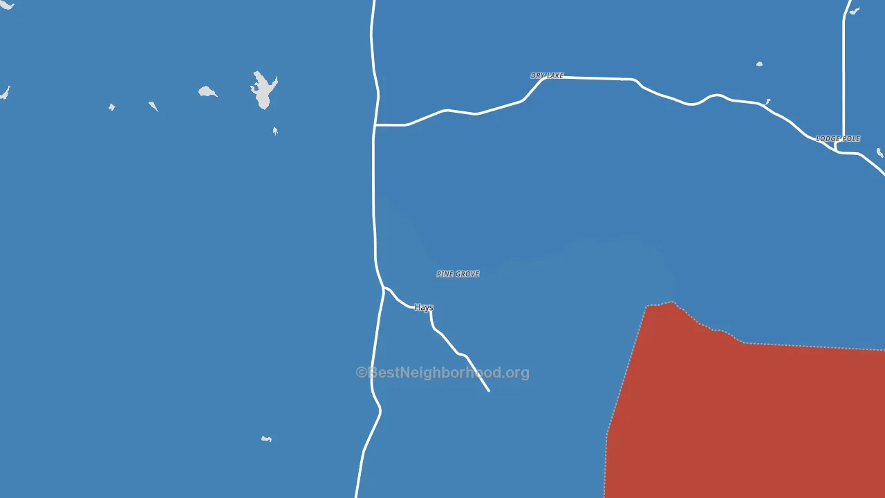 Hays, MT block-group political-lean map