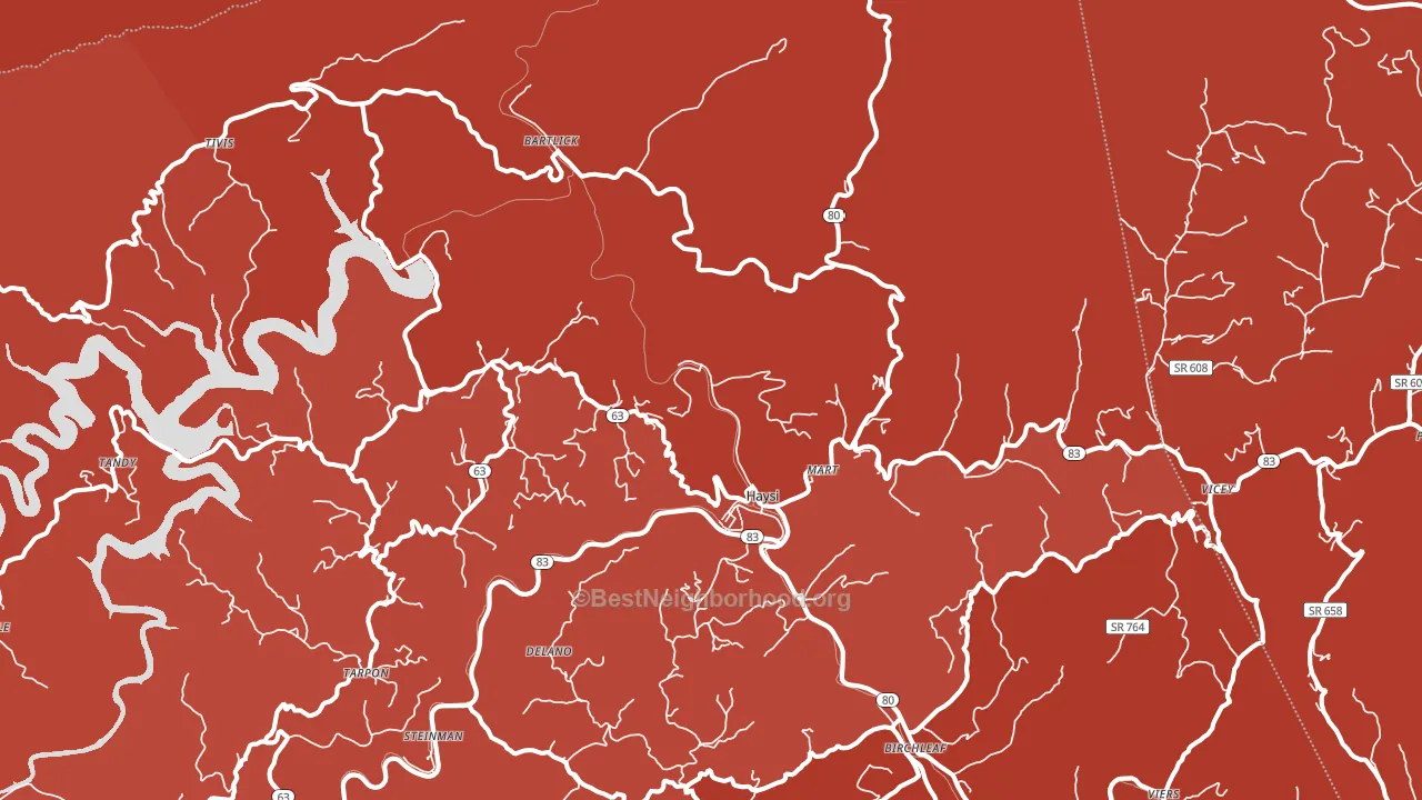 Haysi, VA block-group political-lean map