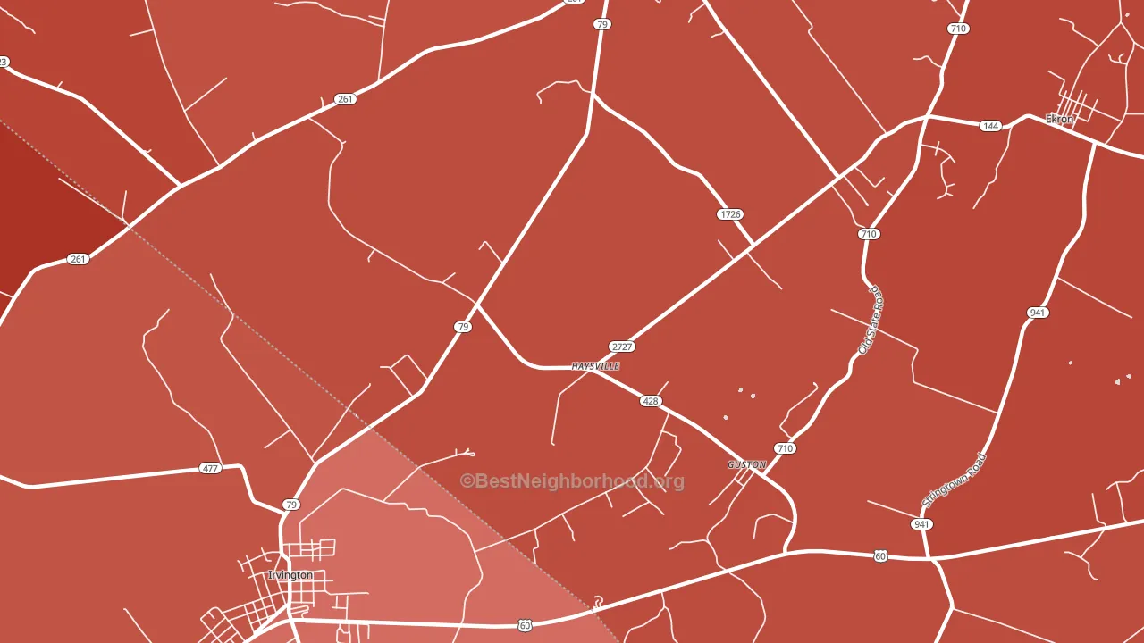 Haysville, KY block-group political-lean map