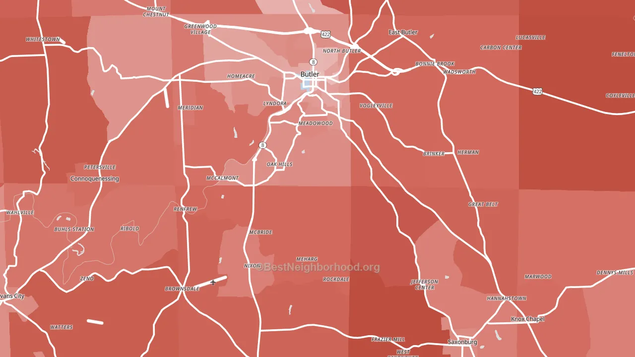 Haysville, PA block-group political-lean map