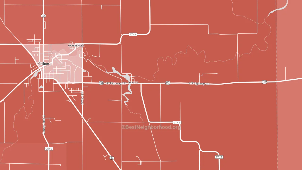 Hayton, WI block-group political-lean map