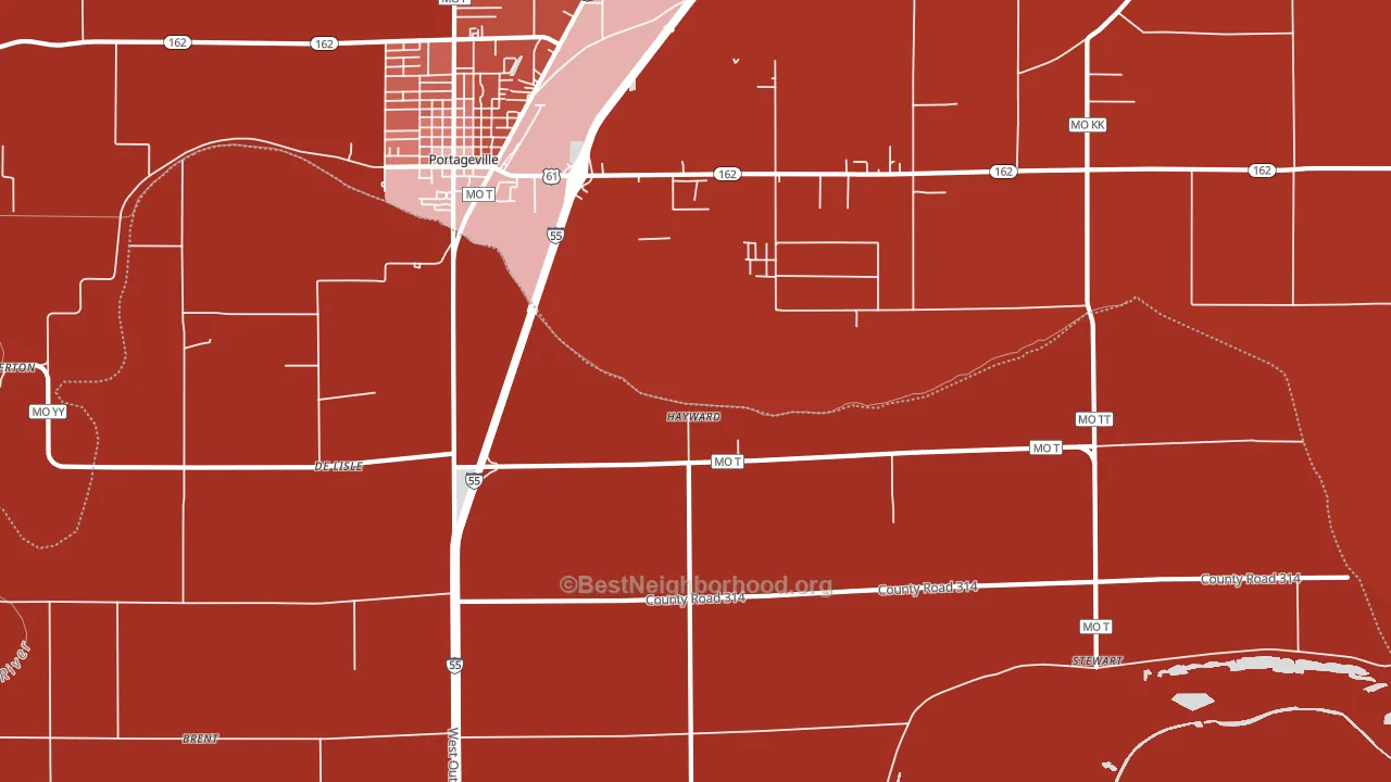 Hayward, MO block-group political-lean map