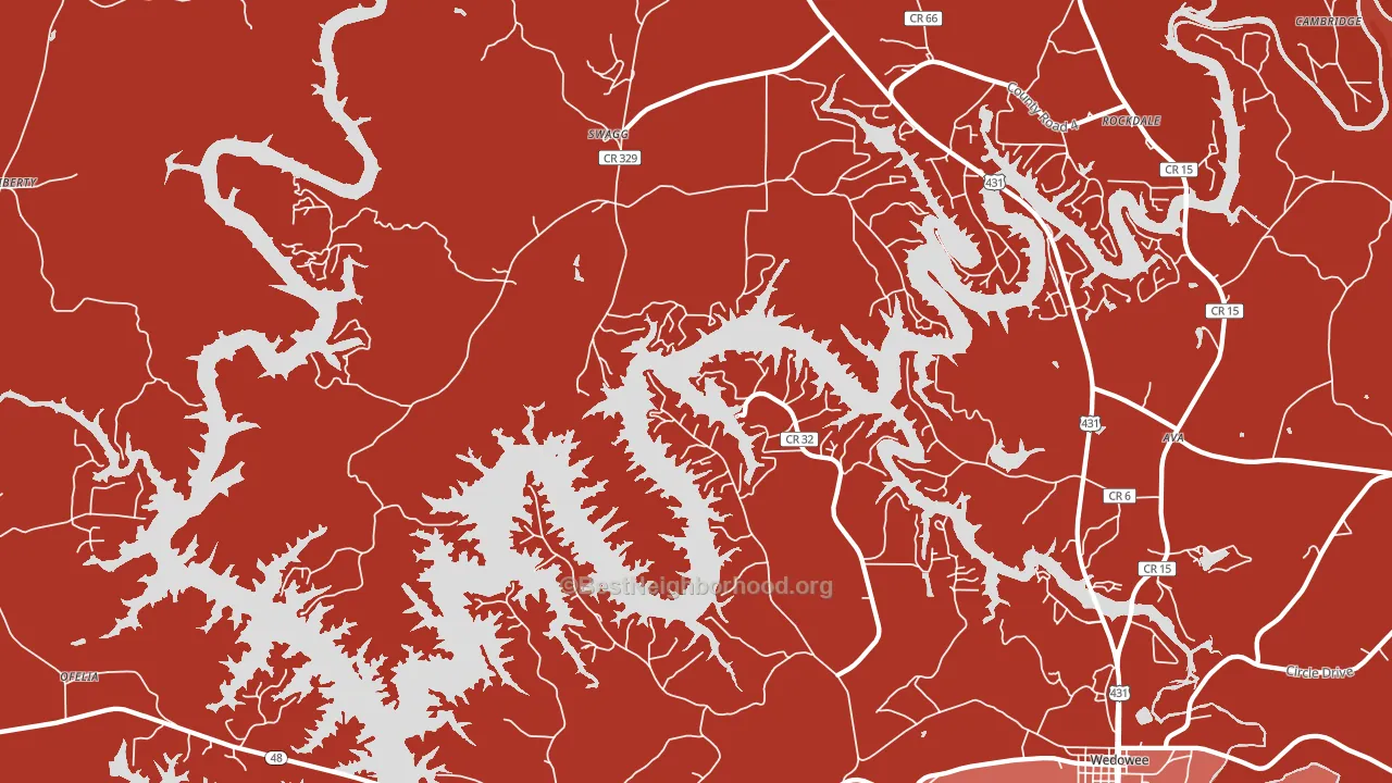 Haywood, AL block-group political-lean map