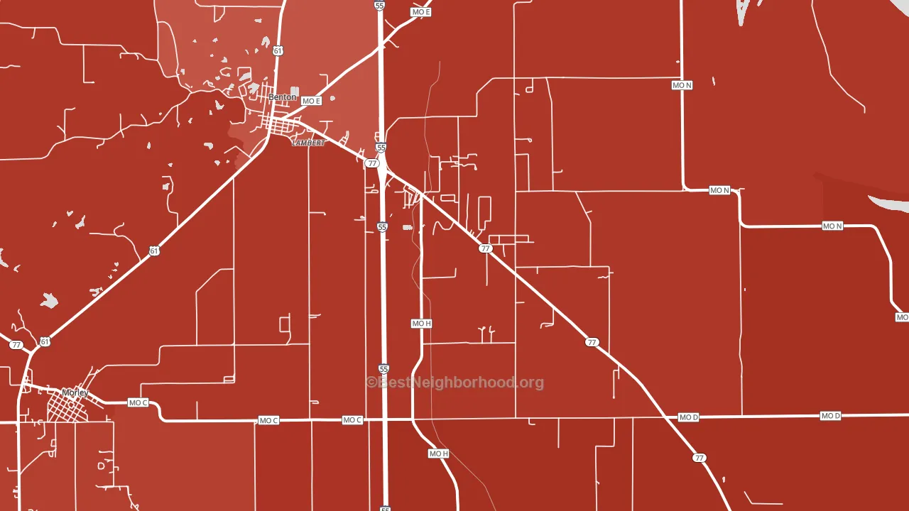 Haywood City, MO block-group political-lean map