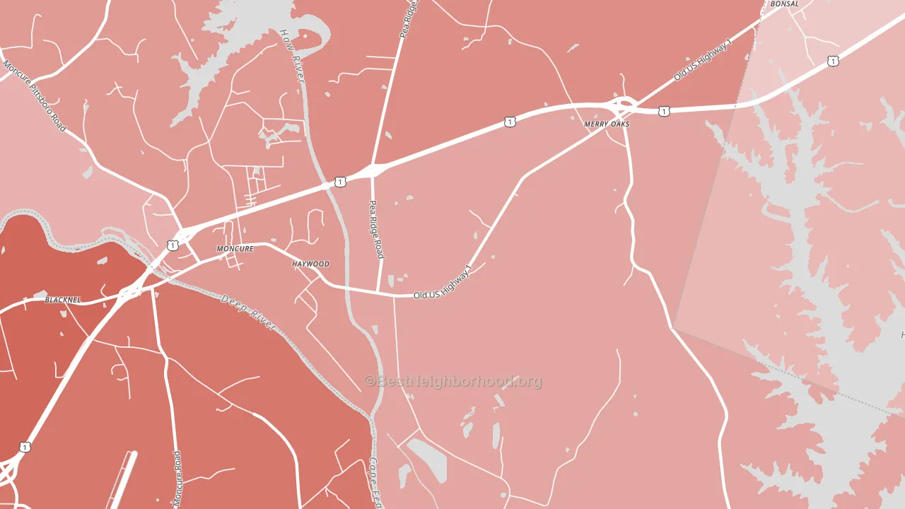 Haywood, NC block-group political-lean map