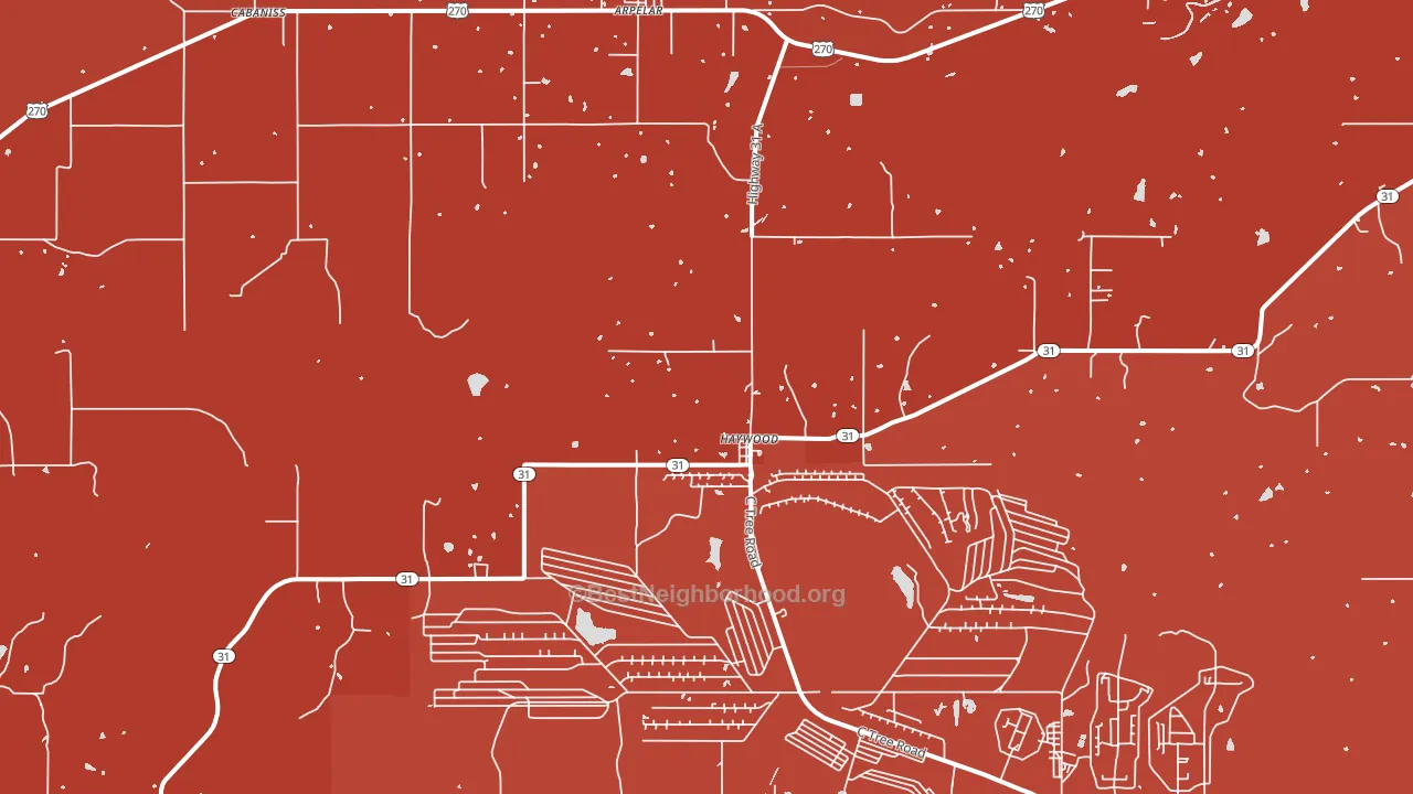 Haywood, OK block-group political-lean map