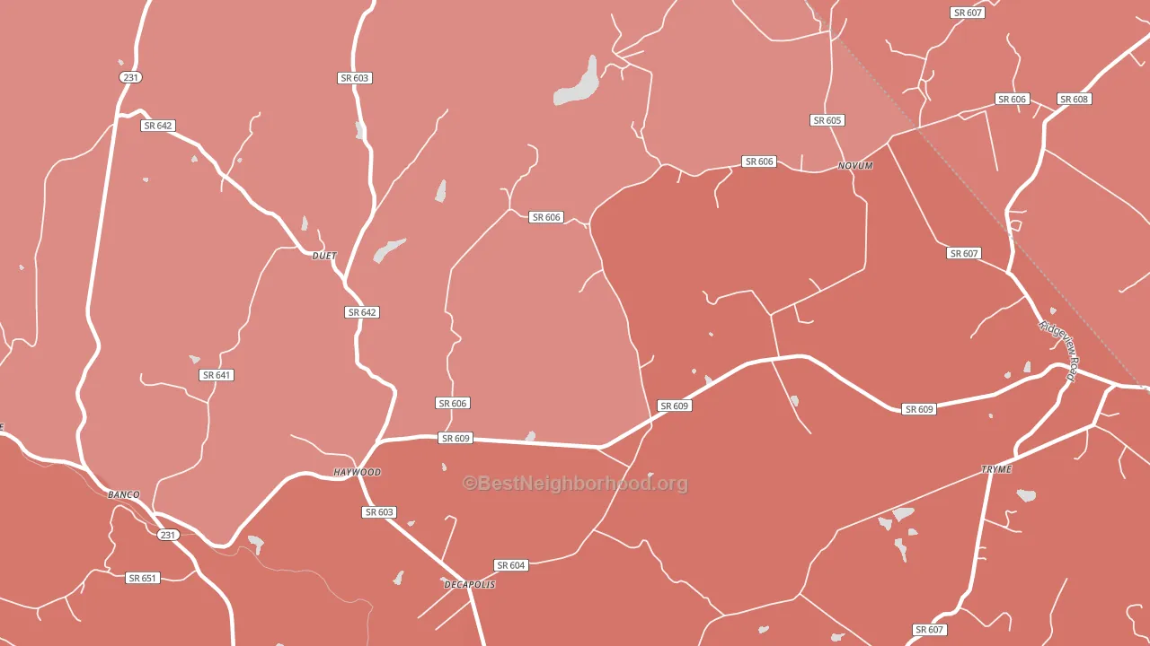 Haywood, VA block-group political-lean map