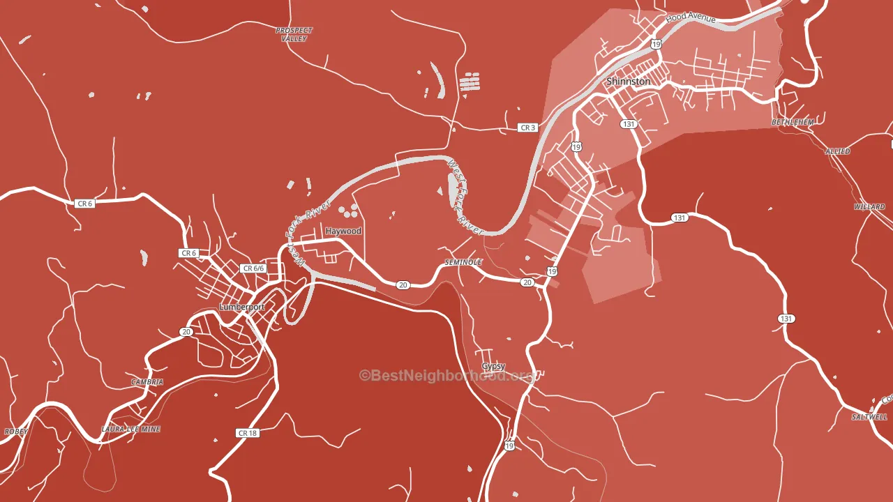 Haywood, WV block-group political-lean map