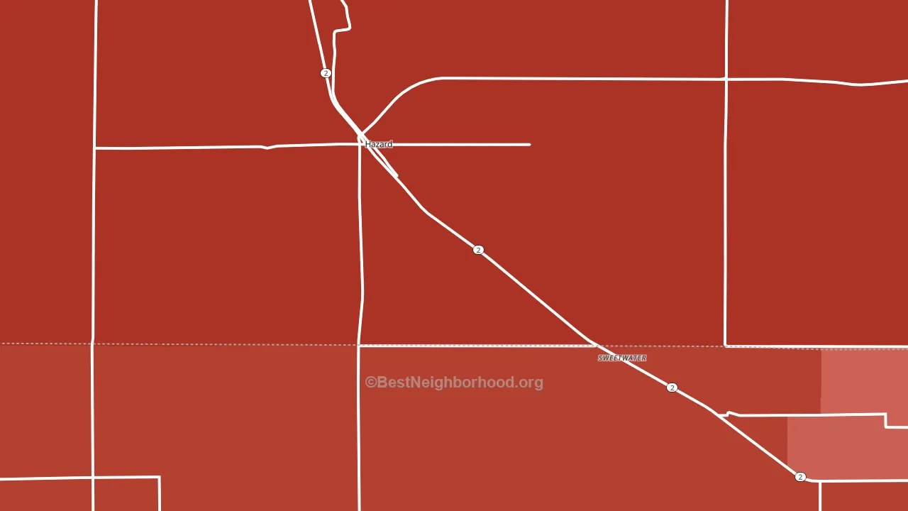Hazard, NE block-group political-lean map