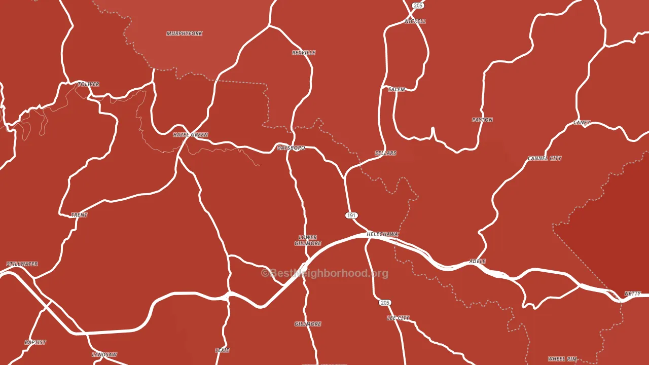 Hazel Green, KY block-group political-lean map