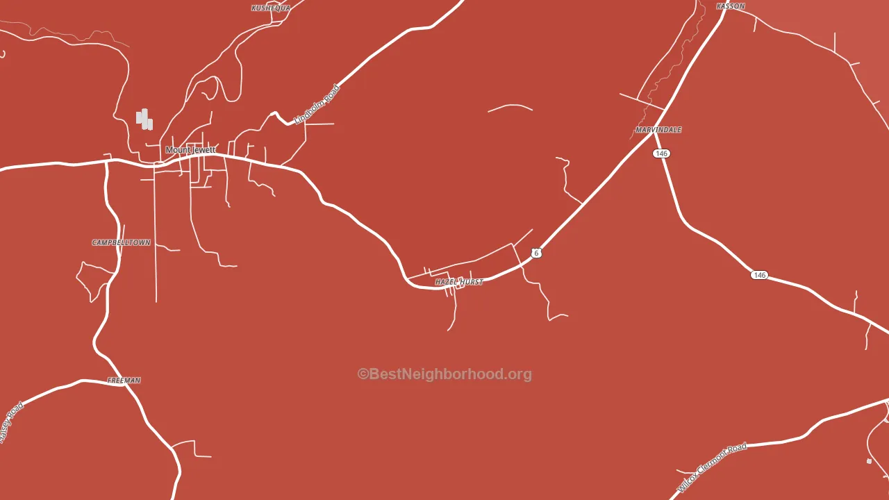 Hazel Hurst, PA block-group political-lean map