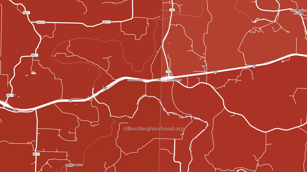 Hazelgreen, MO block-group political-lean map