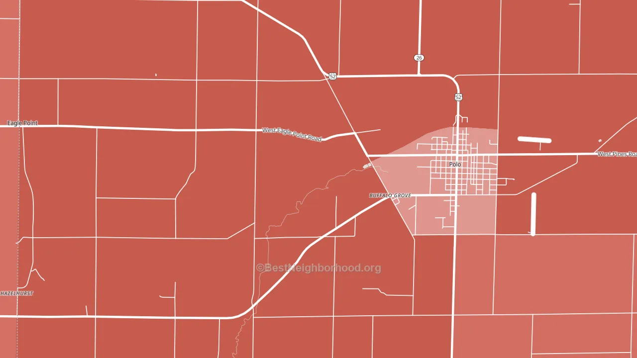 Hazelhurst, IL block-group political-lean map