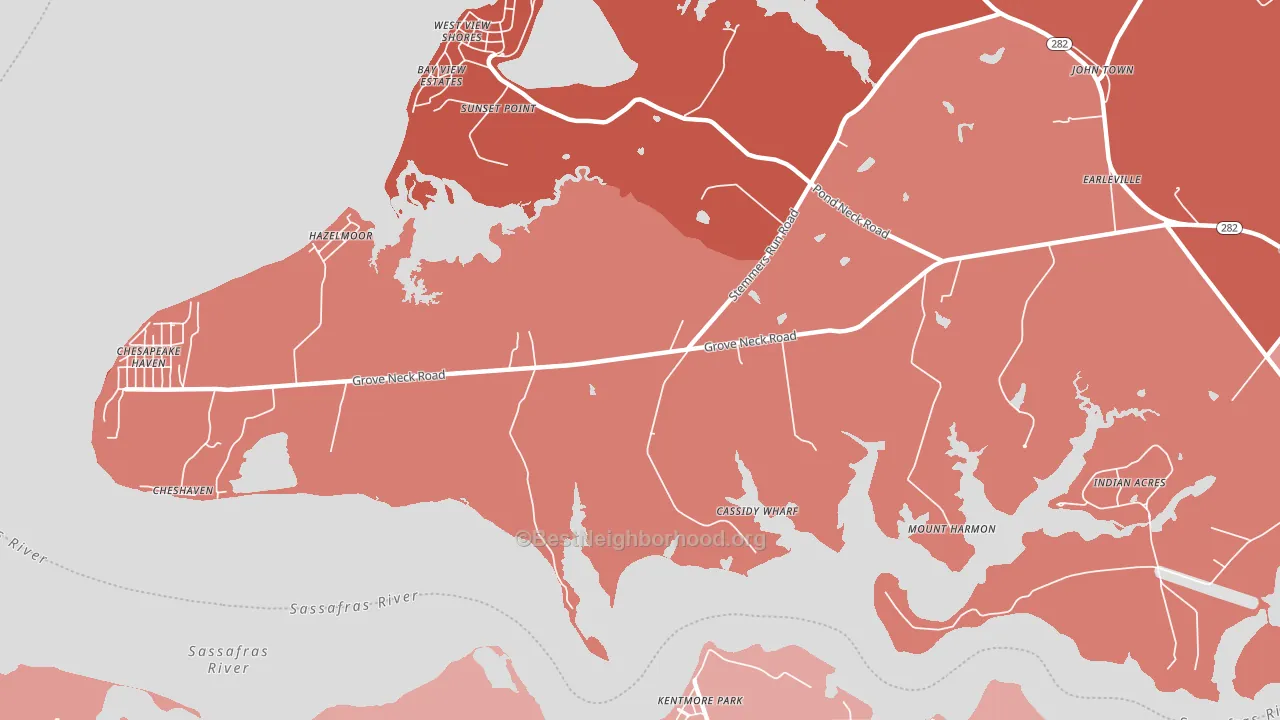 Hazelmoor, MD block-group political-lean map