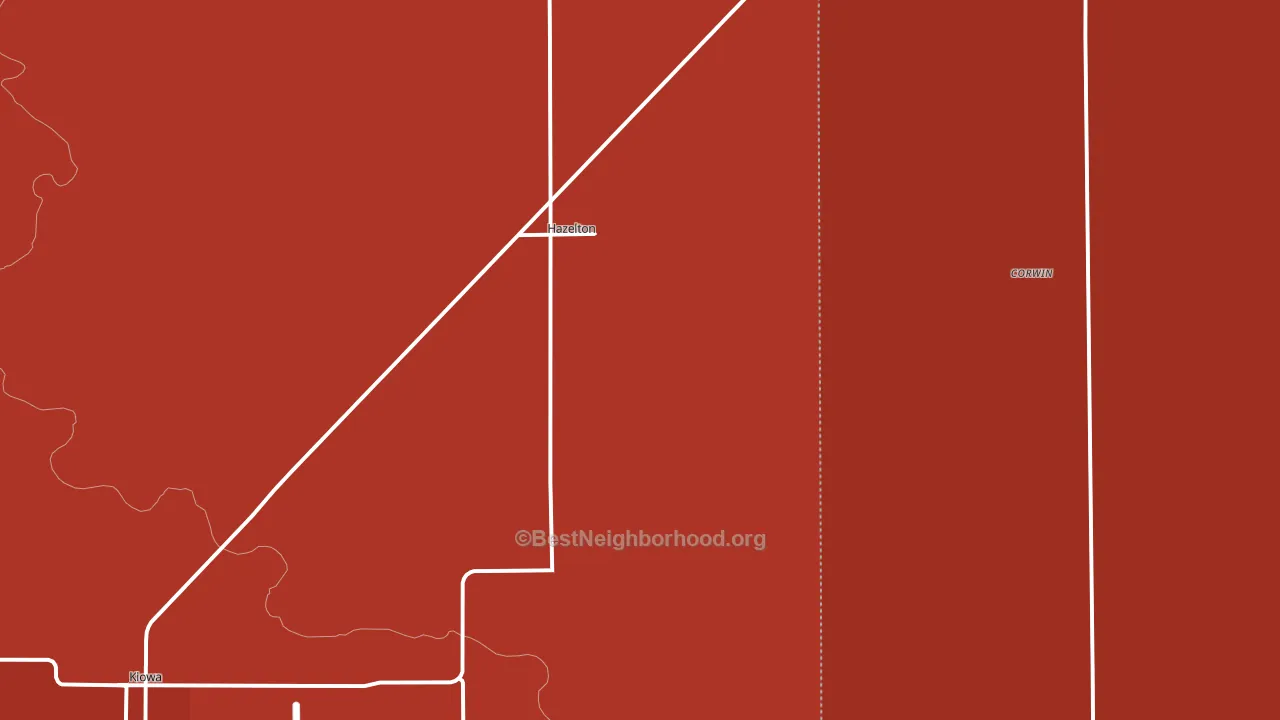 Hazelton, KS block-group political-lean map